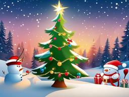 Christmas Wallpaper Cartoon  