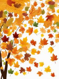 Fall clipart - autumn leaves falling from trees  