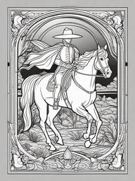 Headless Horseman Coloring Pages - Rider with a Missing Head  minimal black outline printable sheet, coloring page