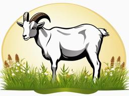 Goat clipart - goat in a meadow  clipart