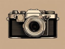 Camera Clipart - An antique camera capturing moments frozen in sepia-toned nostalgia.  color clipart, minimalist, vector art, 