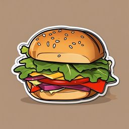 Sloppy Sandwich sticker- Messy Lunch Laughs, , sticker vector art, minimalist design