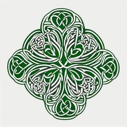 celtic knot shamrock tattoo  simple color tattoo,minimal,white background