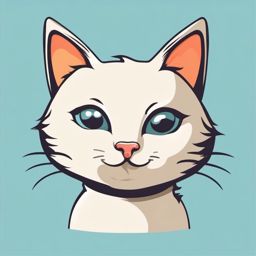 Cat Clipart - A cute cat with a mischievous grin.  color clipart, minimalist, vector art, 