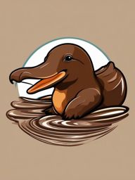 Playful Platypus - Create a design with a platypus doing synchronized swimming in a chocolate river. ,t shirt vector design