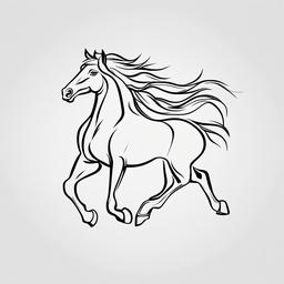 simple horse outline tattoo  simple tattoo,minimalist,white background