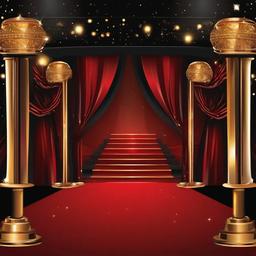 TV clipart - award show red carpet  vector clipart