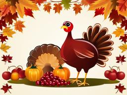 Happy Thanksgiving clipart - Thanksgiving turkey with cranberries  