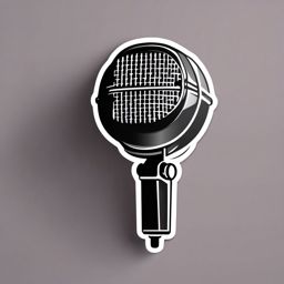 Microphone Sticker - Microphone for music or karaoke, ,vector color sticker art,minimal