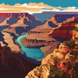 The Grand Canyon clipart - Massive canyon in Arizona, USA, ,color clipart vector style