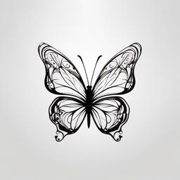 Butterfly Tattoo - Represents transformation, beauty, and rebirth  minimal tattoo design,white background