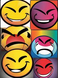 Smiley clipart - angry smiley with furrowed brows  color,minimalist,vector clipart