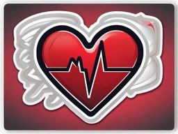 Heartbeat Sticker - Exciting heartbeat, ,vector color sticker art,minimal