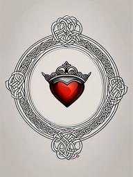 celtic claddagh tattoo designs  simple color tattoo,minimal,white background