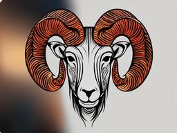 aries tattoo ram  simple vector color tattoo