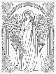 Christmas Angel Coloring Pages - Guardian Spirit of the Season  minimal black outline printable sheet, coloring page