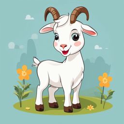 Kid Goat clipart - Playful kid goat on the farm, ,vector color clipart,minimal