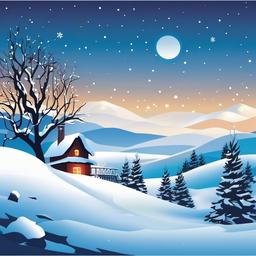 Christmas Pictures clipart - snowy winter landscape  vector clipart