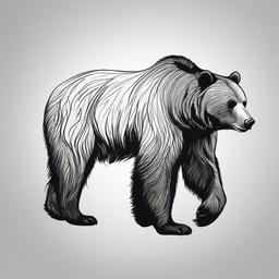 drawing of a kodiak bear  minimal rough sketch scribbles,doodles,black and white