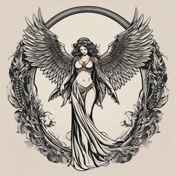 arch angel tattoo  simple vector color tattoo