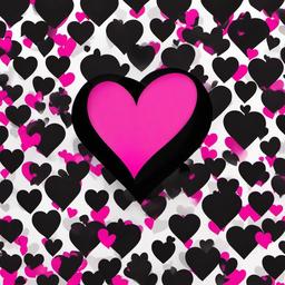 Heart Background Wallpaper - black heart with pink background  