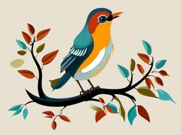 Bird clipart - bird singing in a tree  