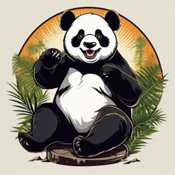 Laughing Panda - Design a t-shirt with a panda cracking up at a stand-up comedy show in the jungle. ,t shirt vector design