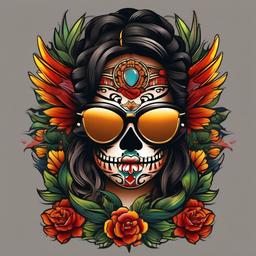 small chicano tattoo  simple vector color tattoo