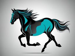 horse tattoo minimalist color design 