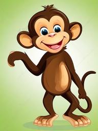 Monkey clipart - cartoon monkey with a big smile  