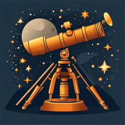 Telescope clipart - Optical instrument for observing distant objects in space, ,color clipart vector style