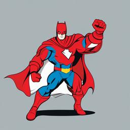 Superhero clipart - superhero in an action pose ready to fight  color,minimalist,vector clipart