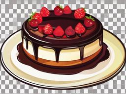 Cooking clipart - delicious cake on a plate  vector clipart