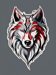 American Traditional Wolf,classic American traditional-style wolf tattoo, showcasing unwavering loyalty. , color tattoo design, white clean background