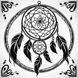 Cool Dreamcatcher Tattoos - Stylish and cool dreamcatcher tattoo designs.  simple vector tattoo,minimalist,white background