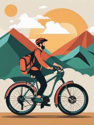 Bicycle Adventure clipart - Adventurous biking journey, ,vector color clipart,minimal