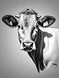 pencil drawing of cow  minimal rough sketch scribbles,doodles,black and white