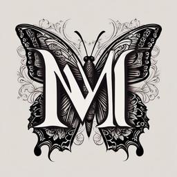 letter m butterfly tattoo  