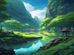Charming underworld landscape. anime, wallpaper, background, anime key visual, japanese manga