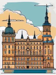 Stockholm clipart - Stockholm Palace and city islands, ,color clipart vector style