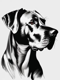 drawing of a Great Dane dog  minimal rough sketch scribbles,doodles,black and white