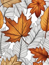 leaf clipart transparent background in an autumn forest - showcasing intricate details. 