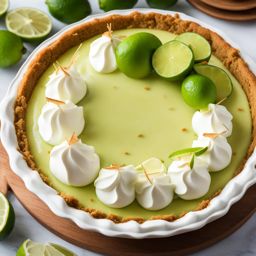 key lime pie with a tangy lime filling and graham cracker crust. 