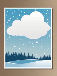 Cloud with snowfall sticker- Gentle and serene, , sticker vector art, minimalist design