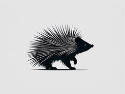 Porcupine cartoon  minimal, white background