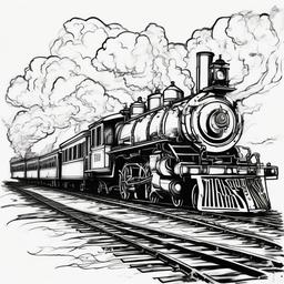 This train don't stop  ,tattoo design, white background