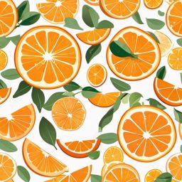 Orange Slices and Wedge Clipart - Slices and a wedge of fresh oranges.  color vector clipart, minimal style