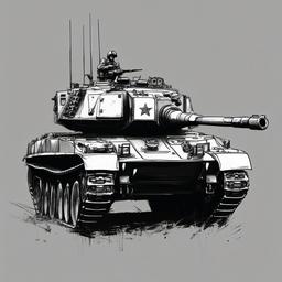 drawing of army tank  minimal rough scribbles,doodles,black and white