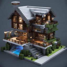 high-security data vault housing critical digital information - minecraft house design ideas minecraft block style