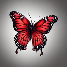 red small butterfly tattoo  